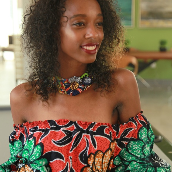 African print women's long dress - Picture 2 of 2